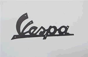 ART. 5741 SCRITTA TARGHETTA ANTERIORE ALLUMINIO NERA VESPA 125 VNB1-2-3T DAL 1960 AL 1968 ART. 5741 SCRITTA TARGHETTA ANTERIORE ALLUMINIO NERA VESPA 125 VNB1-2-3T DAL 1960 AL 1968